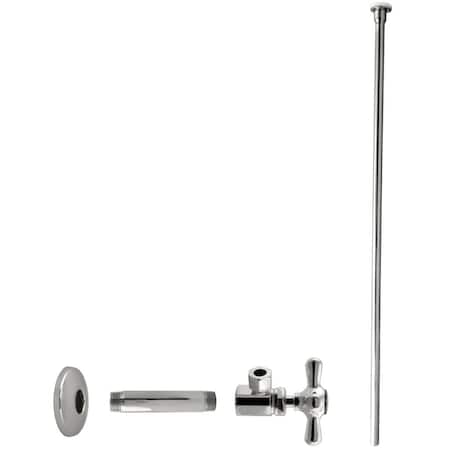 Westbrass Toilet Kit, 1/2" IPS x 3/8" OD x 20" Flat Head in Polished Nickel D103KFHX-05